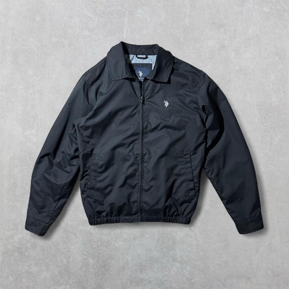 Size Small Unisex U.S. Polo Assn. Black Zip Up Windbreaker
